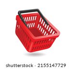 red shopping basket empty side... | Shutterstock .eps vector #2155147729