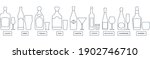 bottle and glass vodka red wine ... | Shutterstock .eps vector #1902746710