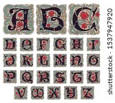 antique gothic alphabet letters ... | Shutterstock .eps vector #1537947920