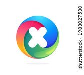 X Letter Logo Inside Swirling...