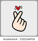 heart symbol with finger hand.... | Shutterstock .eps vector #2102166916