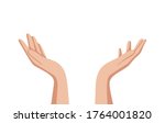 hand drawn cupped hands... | Shutterstock .eps vector #1764001820