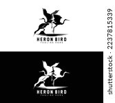 Bird Heron Stork Logo Design ...