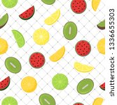 pattern background with fruits  ... | Shutterstock .eps vector #1336655303