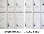 Close up on lockers in gym