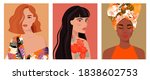  set of portraits of women of... | Shutterstock .eps vector #1838602753