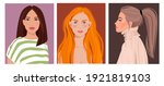 set of portraits of women of... | Shutterstock .eps vector #1921819103