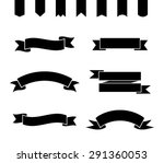 set of monochrome ribbons and... | Shutterstock .eps vector #291360053