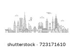 world skyline. travel and... | Shutterstock .eps vector #723171610