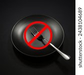 Empty plate with fork isolated...