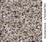 Small photo of Lot of different multiracial people headshots portraits in square collage mosaic image. Many hundreds of diverse age and ethnicity people faces looking at camera collection. Social diversity concept.