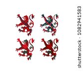 lions of scotland on tartan... | Shutterstock .eps vector #1082941583