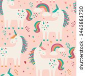 seamless pattern with unicorns  ... | Shutterstock .eps vector #1463881730