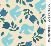 seamless pattern of doves ... | Shutterstock .eps vector #2013476330