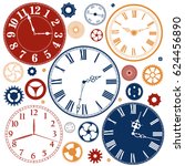 Colorful Clock Faces Vintage...