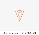 pizza slice line logotype....