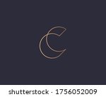 letter c logo monogram  minimal ... | Shutterstock .eps vector #1756052009