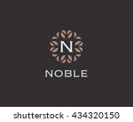 premium monogram letter n... | Shutterstock .eps vector #434320150