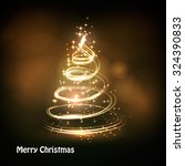 christmas tree from light... | Shutterstock . vector #324390833
