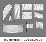 flags vector mockup. set white... | Shutterstock .eps vector #1013819806
