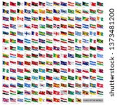 wavy worldwide national flags... | Shutterstock .eps vector #1373481200
