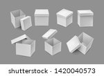 opened and closed cardboard... | Shutterstock .eps vector #1420040573