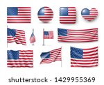 various american flags set... | Shutterstock .eps vector #1429955369
