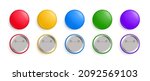 set of colorful round blank... | Shutterstock .eps vector #2092569103