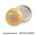 i have been vaccinated metallic ... | Shutterstock .eps vector #2095142890