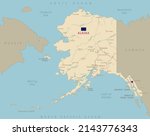 road map of alasaka us american ... | Shutterstock .eps vector #2143776343