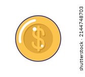 currency gold coin with dollar... | Shutterstock .eps vector #2144748703