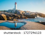 Peggy's Cove: Nova Scotia Landscape. Lighthouse reflection