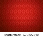 Red Damask Wallpaper With...