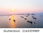 Small photo of Oil tanker ship of business logistic sea going ship, Crude oil tanker lpg ngv at industrial estate Thailand Group Oil tanker ship to Port of europe - import export