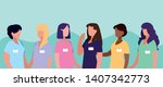 group of doctors female with... | Shutterstock .eps vector #1407342773