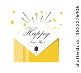 happy new year with envelope... | Shutterstock .eps vector #1822276406