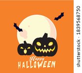 halloween black pumpkins... | Shutterstock .eps vector #1839568750