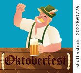 Bavarian Man Holds Beer Mug...