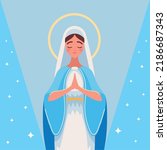 Praying Virgin Mary Character...