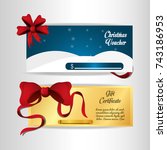 christmas voucher design | Shutterstock .eps vector #743186953