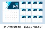 vector design calendar 2020... | Shutterstock .eps vector #1668970669