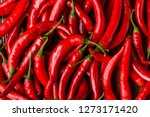 Red hot chilli peppers pattern texture background. Close up. A backdrop ofRed hot chilli peppers