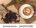 hot cappuccino coffee in white... | Shutterstock . vector #1663532380