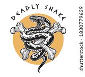 deadly snake crossbones ... | Shutterstock .eps vector #1830779639
