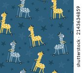 seamless pattern with cute... | Shutterstock .eps vector #2143634859