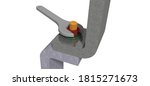 Colorful bolt, nut and stamp. Assembly conditions of two parts. 3D rendering. Torque wrench.