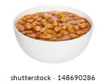 Baked Beans In A White China...