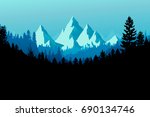 forest mountain range scene... | Shutterstock . vector #690134746