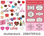 valentine's day icon frame set | Shutterstock .eps vector #2084709310