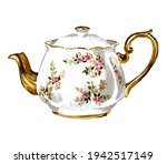 Antique Porcelain Tea Pot With...